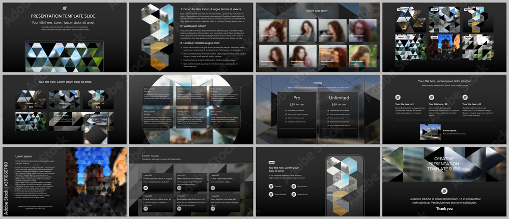 Wall mural vector templates for website design, presentations, portfolio. templates with triangles, triangular 