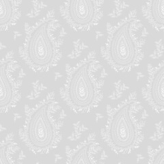 Vector paisley repeat seamless pattern. Traditional historic pattern. Trendy endless texture for digital paper, fabric, backdrops, wrapping paper and fabric.