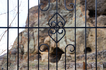 View through the fence near the Geghard Monastery