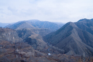 View over the valley in village Garni