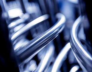 Abstract industrial background of metal pipes construction.