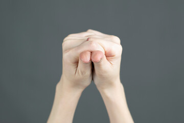 Yoga scallop mudra hand palm