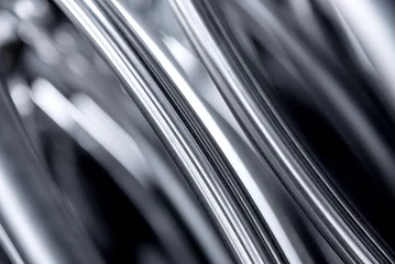 Zelfklevend Fotobehang Abstract industrial background of metal pipes construction. © romaset