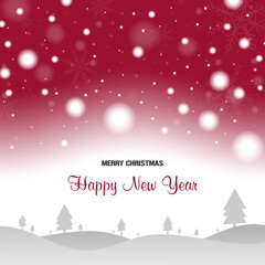 Merry Christmas and Happy New Year background, Template Design for postcard and banner. Vector And Illustration