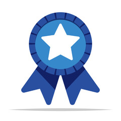 Seal badge ribbon vector isolated illustration