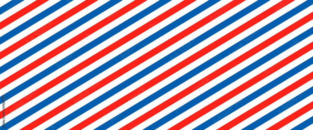 Poster Barber liner colored background. Diagonal stripe blue red pattern - stock vector