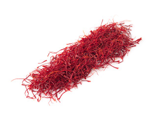 Naklejka premium Saffron spice threads isolated on a white background