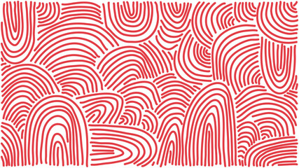 Background pattern  with rounded red lines. Repeating texture. Print for the cover of the book, postcards.