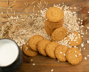 Thin Oatmeal Cookies, Healthy Cereal Crackers with Chocolate