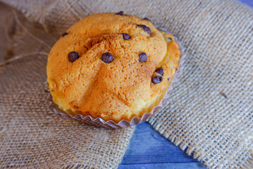 muffin on a wooden table