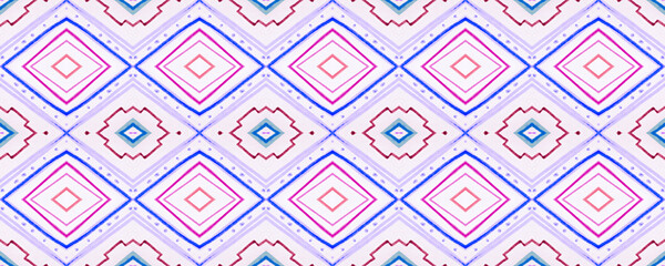 Seamless American Pattern. Purple Ikat Chevron. 