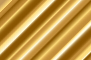 Golden seamless texture abstract background. Shiny gold metal or fabric plate vector illustration. Bright yellow material in waves pattern. Elegant curves in light wallpaper