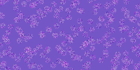 Light purple vector doodle background with flowers.