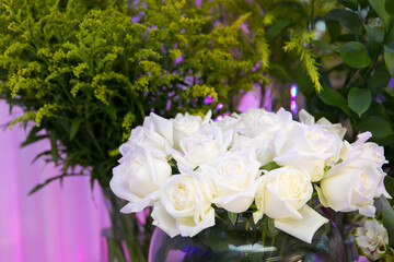 Roses Bouquet decorated in the wedding.