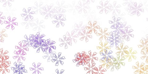 Light blue, red vector abstract template with leaves.