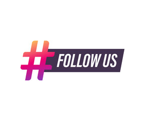 Follow us hashtag thursday throwback symbol. Vector stock illustration.