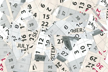 Cropping the flip calendar. Calendar days, days of the week.