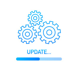 System software update or upgrade. Banner new update, Badge, sign. Vector illustration.