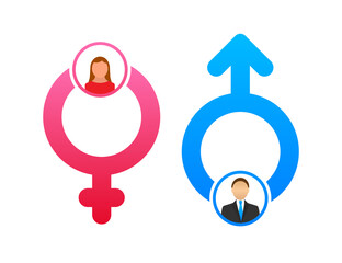 Men and women symbol. Gender icon. Vector stock illustration.