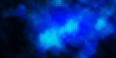 Dark BLUE vector background with bubbles.