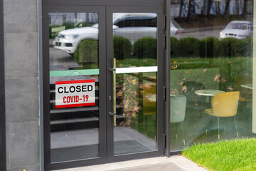 Business office or store shop is closed, bankrupt business due to the effect of novel Coronavirus (COVID-19) pandemic