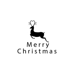 Creative logo Christmas symbol illustration of reindeer color design vector
