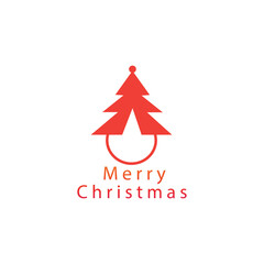 Creative logo Christmas symbol illustration of a tree with color vector design