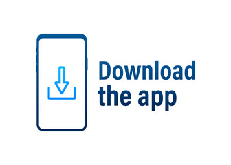 Download page of the mobile app. Empty screen smartphone for you app. Download app. Vector stock illustration