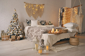 A new year interior in boho style