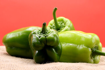 organic and fresh green bell peppers