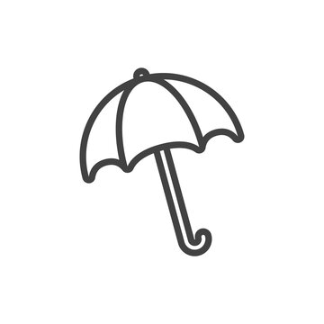 Vector Image umbrella. Vector icon umbrella rain protection on white isolated background