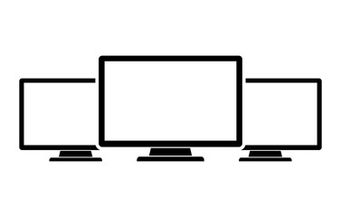 Computer monitors icons isolated on white background. Vector illustration
