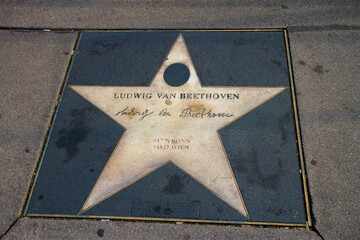 Star of Ludwig van Beethoven, Walk of fame, Kerntner strasse, Vienna, Austria - obrazy, fototapety, plakaty
