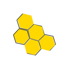 Vector image of honeycomb cartoon style on white isolated background.