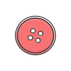 Vector button for clothes cartoon style on white isolated background.