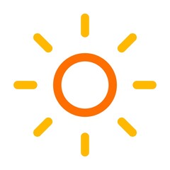 Sun icon isolated on white background. Vector illustration