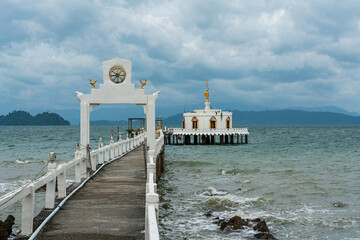 Naklejka premium Floating Buddhism chapel in Koh Phayam island, Raning, Thailand