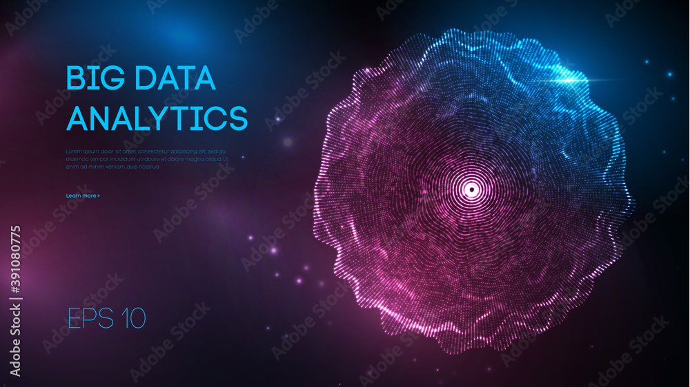 Poster big data analytics vector. future technology concept. web design. digital data visualization busines