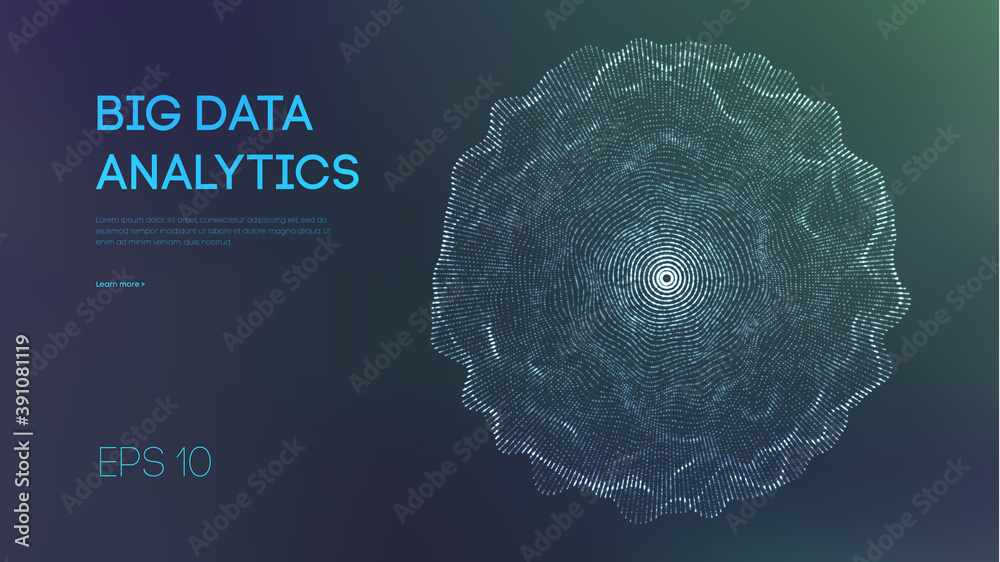 Poster big data analytics vector. future technology concept. web design. digital data visualization busines