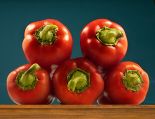 Image of ripe peppers close up