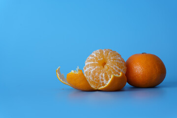 freshly peeled tangerines with skin
