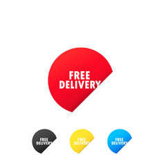 Free delivery stickers. Express delivery service. Vector on isolated white background. EPS 10