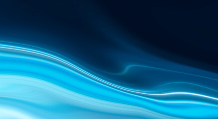 Fototapeta premium Abstract blue background with smooth lines and rays. Neon liquid, water overflows, waves.
