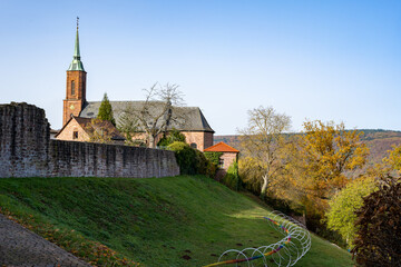 Church  on the top of Dilsberg, Baden-W&uuml;rttemberg, Germany