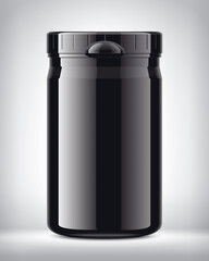 Bottle on background. Big size. Glossy surface version. 