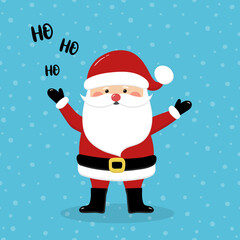 Singing Santa Claus icon. Christmas ornament. Vector