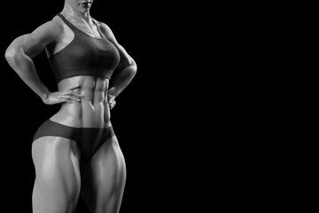 Strong muscular female body