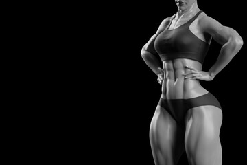 Strong muscular female body