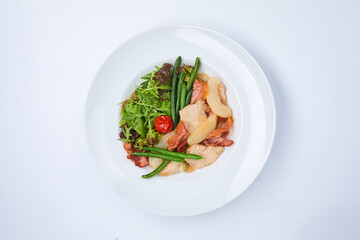 chicken with vegetables, top view