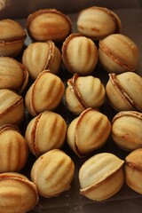 Delicious cookies nuts with condensed milk macro